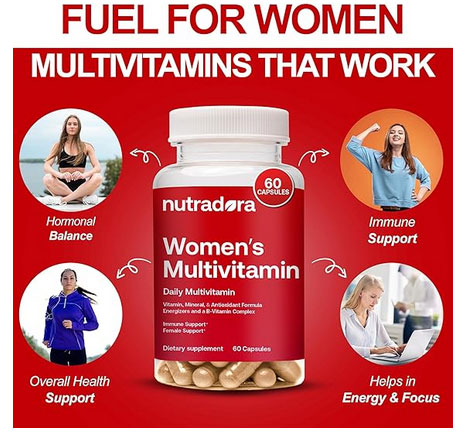 Multivitamin for Women - Women's Multivitamin & Multimineral Supplement for Energy, Mood, Hair, Skin & Nail - Women's Daily Multivitamins A, B, C, D, E, Zinc & More Women's Vitamins Capsules