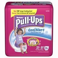 Huggies Pull-Ups Training Pants for Girls with Cool Alert, Jumbo Pack, Size 2T-3T 26 each